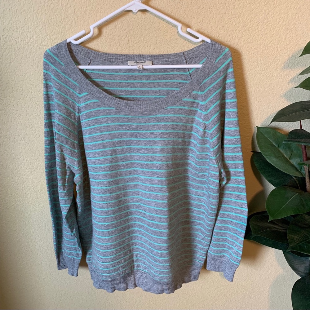 Madewell light sweater crew neck mint & grey
